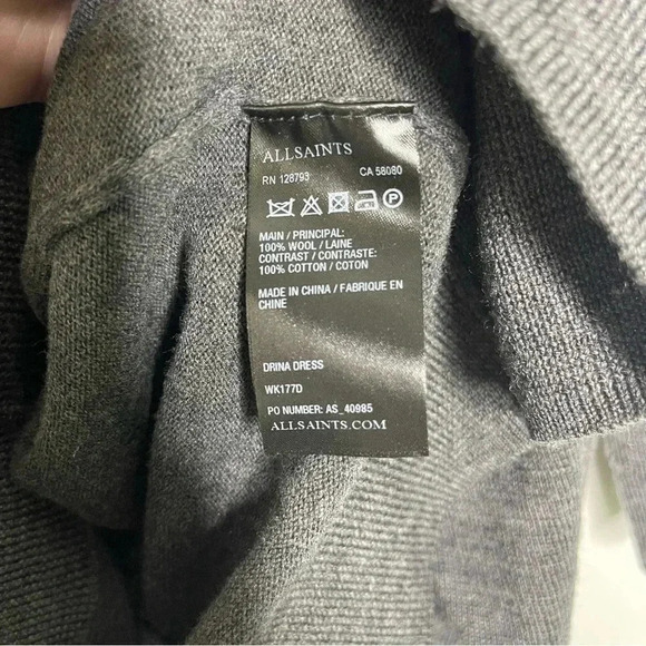 Allsaints Drina Dress Tunic Sweater Wool Size 4 - Picture 6 of 11